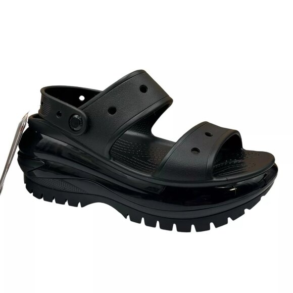 Crocs Women's Mega Crush Sandal Size 8 Black Chunky Platform Water Resistant - Picture 1 of 11